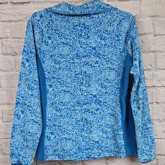 Columbia Arctic Air Printed Half Zip Fleece Pullover Blue Warm Sweatshirt Jacket - Picture 7 of 8